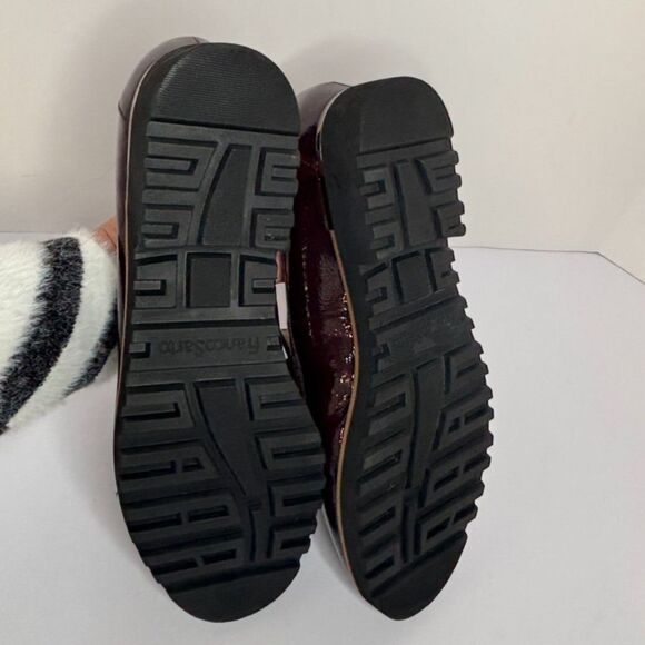 Franco Sarto Carolynn Patent Leather Burgundy Tassel Lug Loafer Shoes Womens - Picture 7 of 8